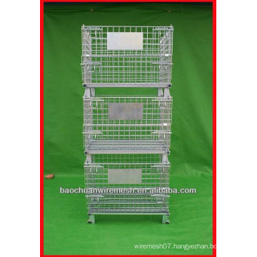 Galvanized collapsible storage cages with castors